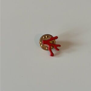 Isaia coral and Gold Lapel Pin